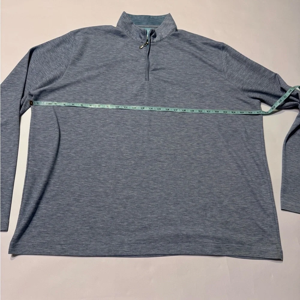 Johnnie-O Blake XXL Performance 1/4 Zip Pullover Grey Textured Mock Neck LOGO